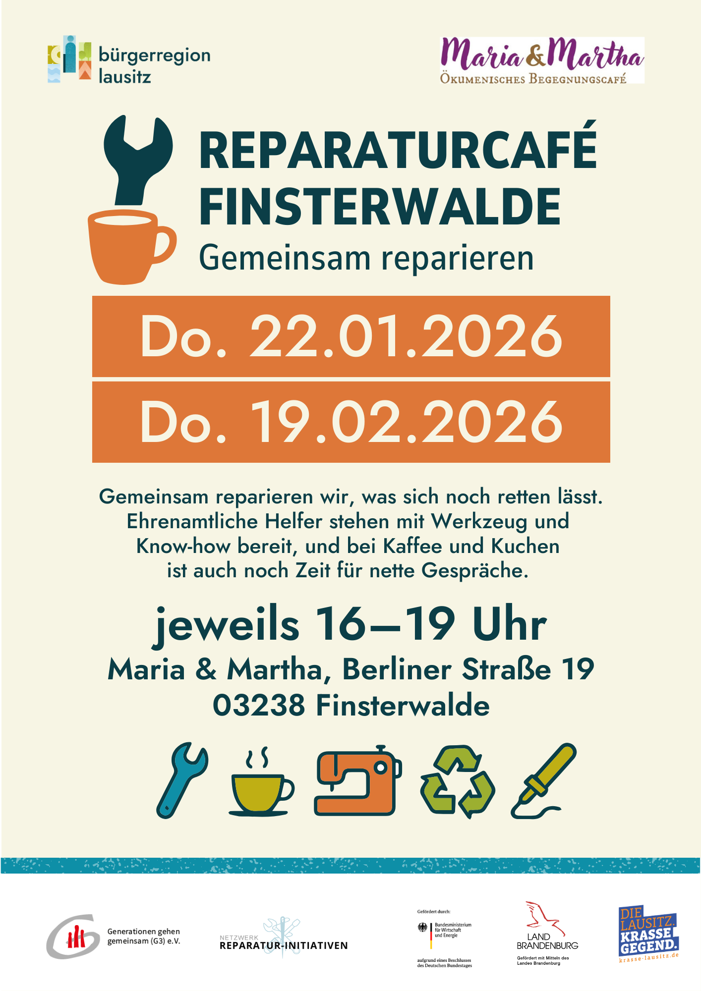 Repaturcafé im Maria&Martha in Finsterwalde
